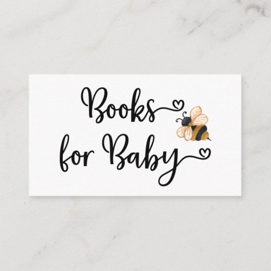 Boekaanvraag Baby Bee Shower-uitnodiging Informatiekaartje (Achterkant)