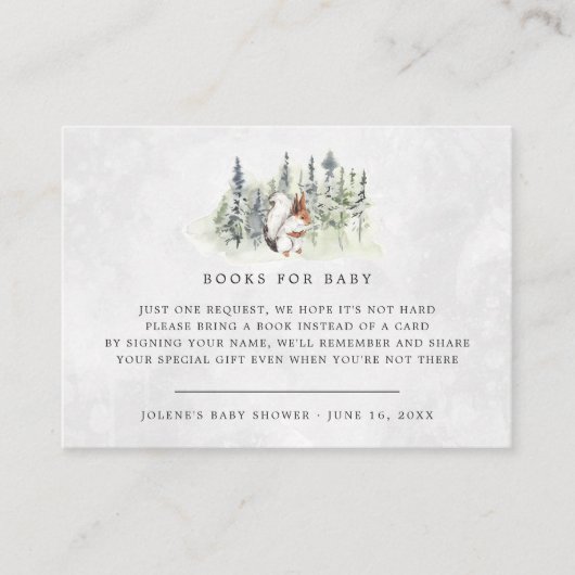 Boekaanvraag | Baby bos Informatiekaartje (Voorkant)