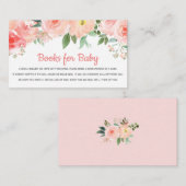 Boekaanvraag Baby shower Blush Pink Floral Card Informatiekaartje (Voorkant / Achterkant)