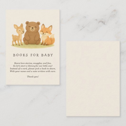 Boekaanvraag Baby shower Boek Informatiekaartje (Voorkant / Achterkant)