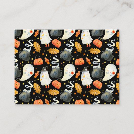 Boekaanvraag | Baby shower Halloween Ghost Informatiekaartje (Achterkant)