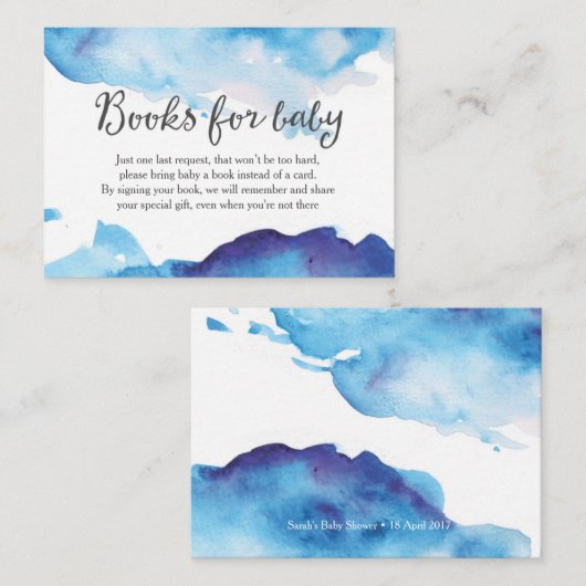 Boekaanvraag | Baby shower uitnodiging Kaart invoe (Voorkant / Achterkant)