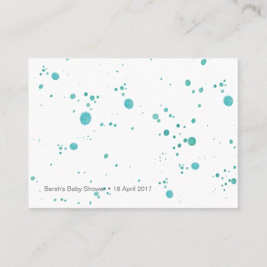 Boekaanvraag | Baby shower-uitnodigingskaart Informatiekaartje (Achterkant)