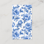 boekaanvraag | Blue Chinoiserie Bow Baby shower Informatiekaartje (Achterkant)