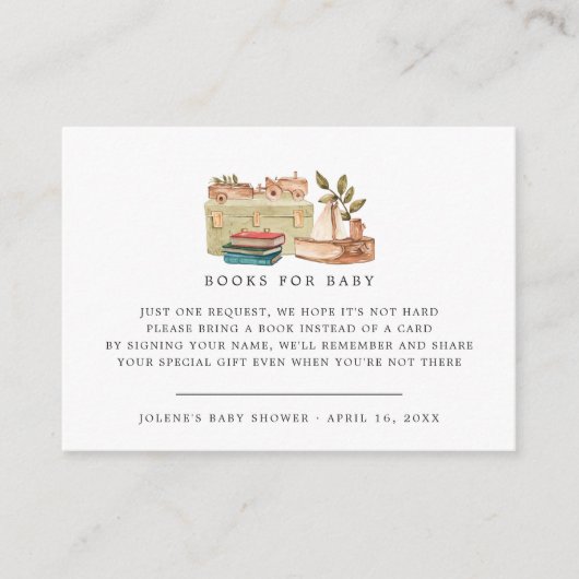 Boekaanvraag | Boho kinderkamer Baby shower Informatiekaartje (Voorkant)