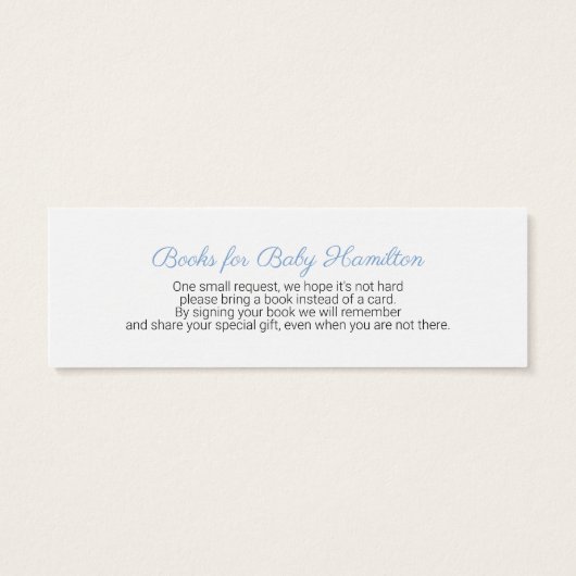 Boekaanvraag boslanddieren Greenery Baby shower Bo Mini Visitekaartjes (Achterkant)