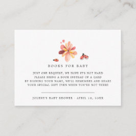 Boekaanvraag | Floral Ladybug Baby shower Informatiekaartje
