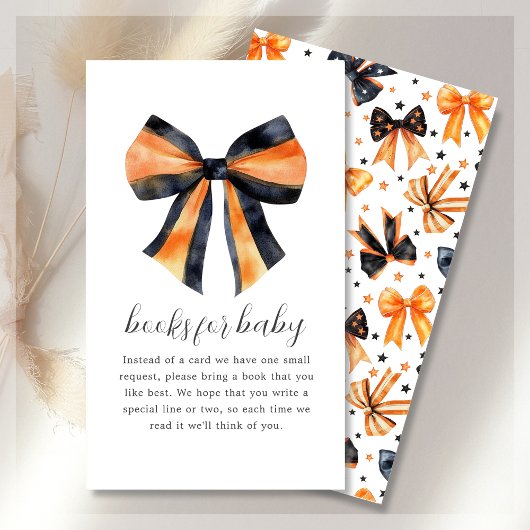 boekaanvraag | Halloween Coquette Bow Baby shower Informatiekaartje