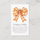 boekaanvraag | Herfst Oranje Bow Baby shower Informatiekaartje (Voorkant)