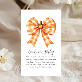 boekaanvraag | Herfst Oranje Bow Baby shower Informatiekaartje