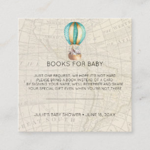 Boekaanvraag Het Baby shower van de heteluchtbal Informatiekaartje