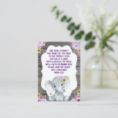 Boekaanvraag Kaart Meisje Elephant Roze Paars Geel (Staand voorkant)