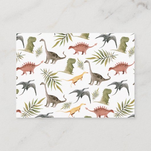 Boekaanvraag | Kleine dinosaurus Baby shower Informatiekaartje (Achterkant)