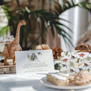 Boekaanvraag   Kleine dinosaurus Baby shower Informatiekaartje