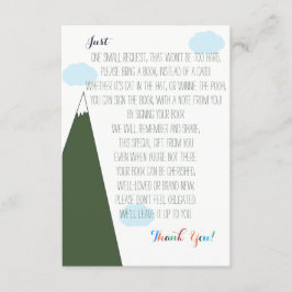 Boekaanvraag | Laat het avontuur beginnen Baby sho Informatiekaartje