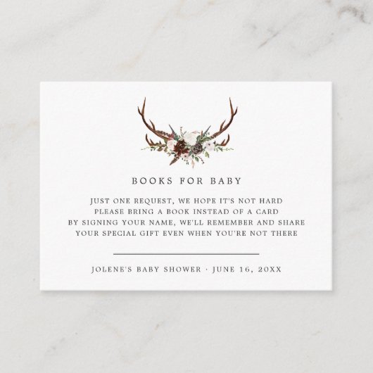 Boekaanvraag | Land Floral Antler Informatiekaartje (Voorkant)