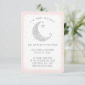 Boekaanvraag Moon Star Baby shower Silver Pink Kaart (Staand voorkant)