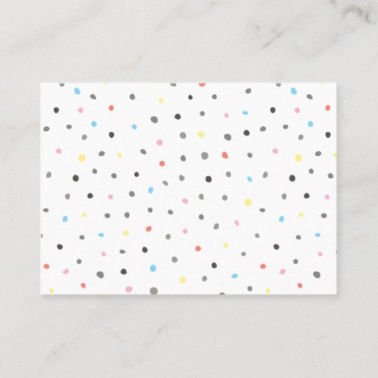 Boekaanvraag | Overeenkomende Baby shower behuizin Visitekaartje (Achterkant)