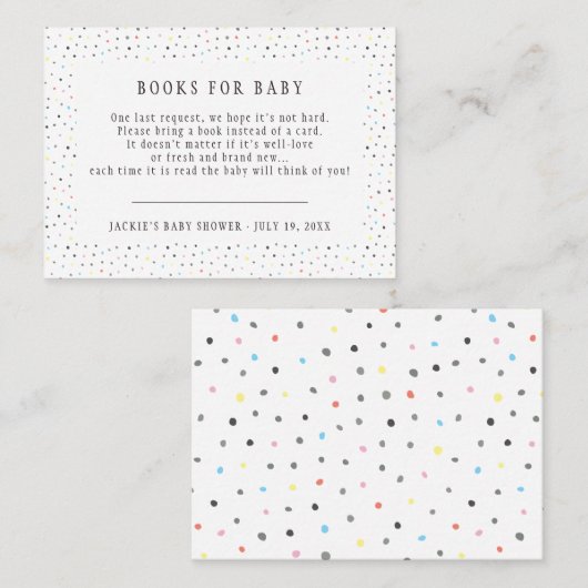 Boekaanvraag | Overeenkomende Baby shower behuizin Visitekaartje (Voorkant / Achterkant)