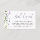 Boekaanvraag Paars Wilde Baby shower Informatiekaartje (Voorkant)