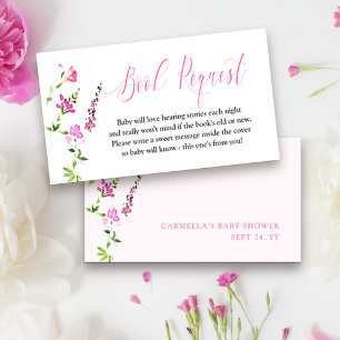Boekaanvraag Roze Wilde Baby shower Informatiekaartje