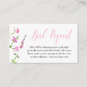 Boekaanvraag Roze Wilde Baby shower Informatiekaartje (Voorkant)