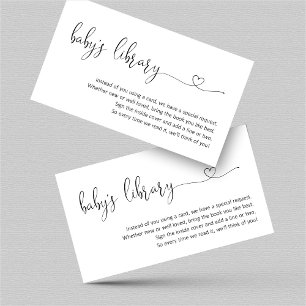 Boekaanvraag - Uitnodiging tot Baby shower Informatiekaartje