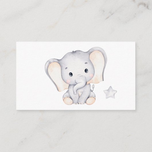 Boekaanvraag voor Baby Elephant-Baby shower Informatiekaartje (Achterkant)