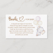 Boekaanvraag voor Baby Elephant-Baby shower Informatiekaartje (Voorkant)