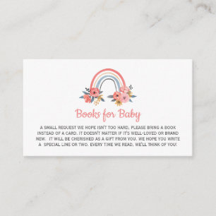 Boekaanvraag voor Baby shower Floral Rainbow Informatiekaartje
