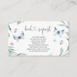 Boekaanvraag voor Baby shower van Butterfly Girl Informatiekaartje