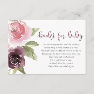 Boekaanvraag voor een baby shower met bruidsmeisje informatiekaartje