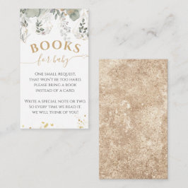 Boekaanvraag voor Greenery & Gold Baby shower Informatiekaartje