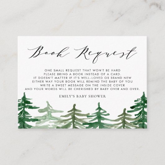 Boekaanvraag | Waterverf Woodland Books voor Baby Informatiekaartje (Voorkant)