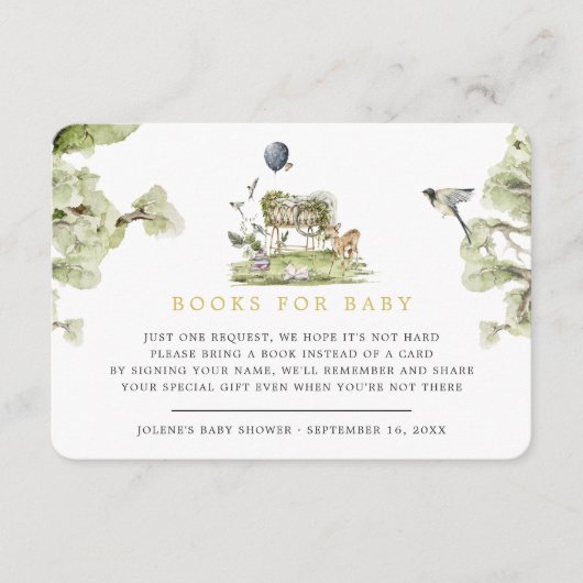 Boekaanvraag | Woodland Circus Baby Animals Informatiekaartje (Voorkant)