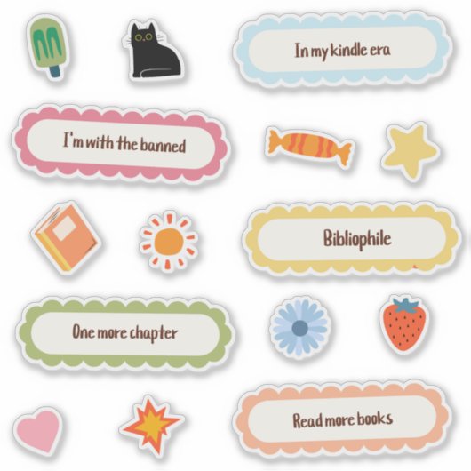Boekachtig boek lezen Lover Pack Sticker (Voorkant)
