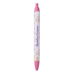 Boekachtig Gingham Meisje Schattig Paars Zwarte Inkt Pen