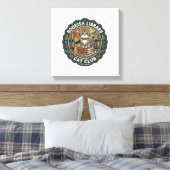 Boekachtige Bibliotheek Kat POD Vector Kunst - Boe Canvas Afdruk (Insitu (Slaapkamer))