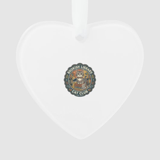 Boekachtige Bibliotheek Kat POD Vector Kunst - Boe Ornament (voorkant)