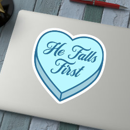 Boekachtige Candy hart - Hij valt eerst Sticker