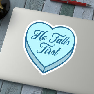 Boekachtige Candy hart - Hij valt eerst Sticker