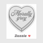Boekachtige Candy heart - Moreel Grijs Sticker (Vel)