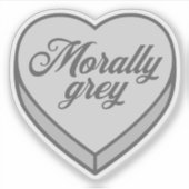 Boekachtige Candy heart - Moreel Grijs Sticker (Voorkant)