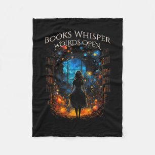 Boekachtige citaatboeken Whisper, Worlds Open Read Fleece Deken