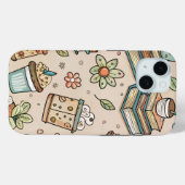 Boekachtige Coffee iPhone Hoesje – Cozy Lezer Esth (Achterkant (horizontaal))