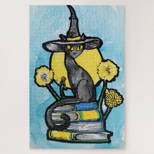 Boekachtige Kat Heks Legpuzzel (Verticaal)