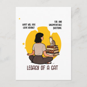 Boekachtige Kattenliefhebber Intellectuele Humor Q Briefkaart