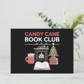 Boekachtige Kerst Kerststok Boekenclub Boekachtig  Feestdagenkaart (Staand voorkant)