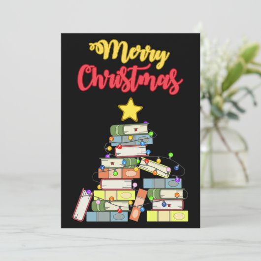 Boekachtige Kerstboom I Kaart (Staand voorkant)