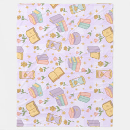 Boekachtige Magie Paarse Meisje Pastel Fleece Deken